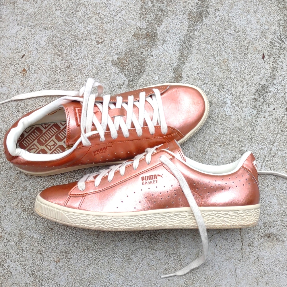 Puma Basket metal rose 41 sneakers tennis shoes.